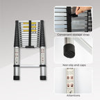 Telescoping Ladder 14.5FT with 300 lb Capacity - Aluminum