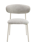 Fabric Side Chair Set with Padded Seat - Light Gray