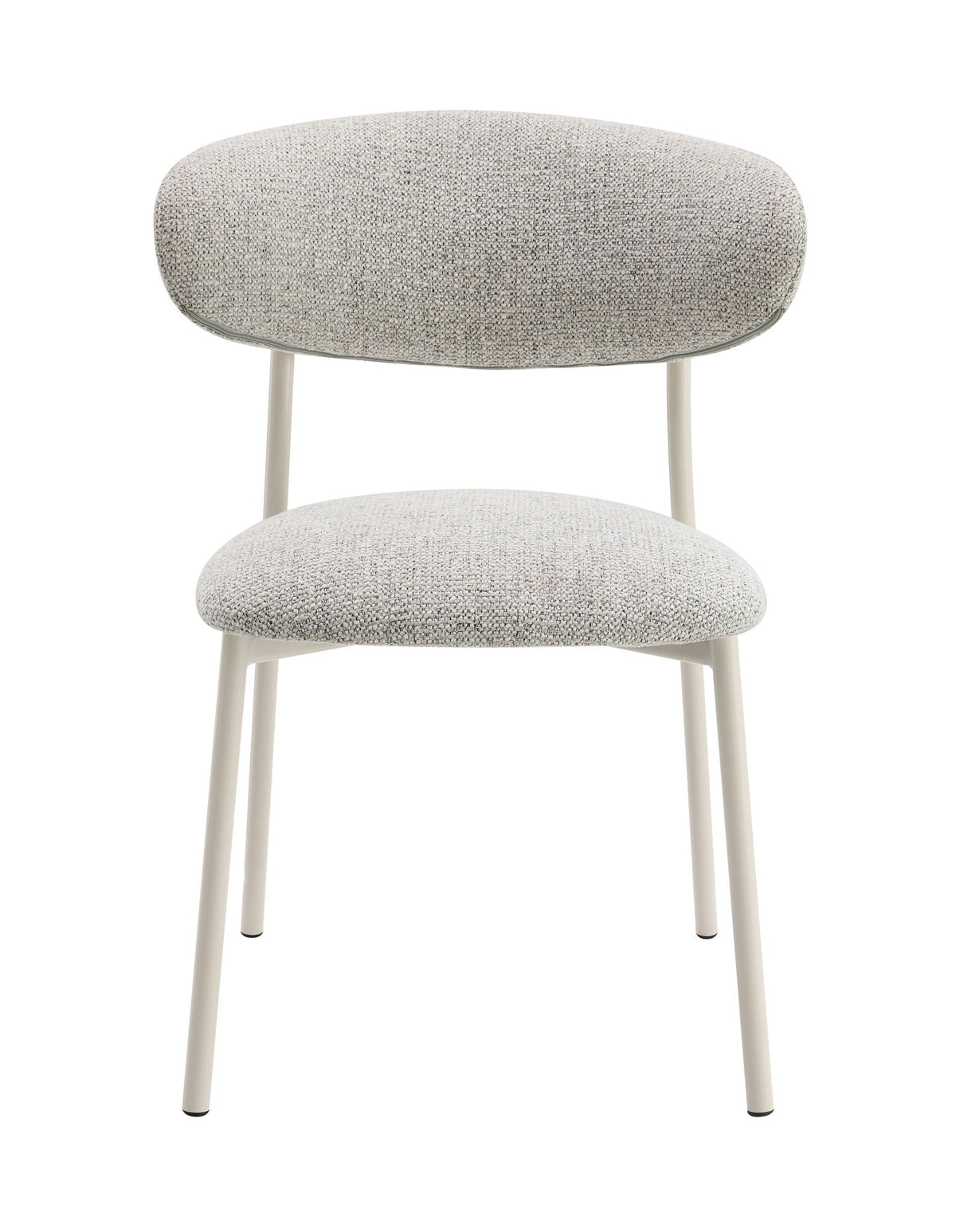 Fabric Side Chair Set with Padded Seat - Light Gray