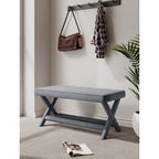 Accent Bench with Piped Cushion and Solid Wood Frame - Multiple Colors
