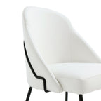 Modern Vegan Upholstered Dining Chair with High-Density Foam - Beige, Gray, or White