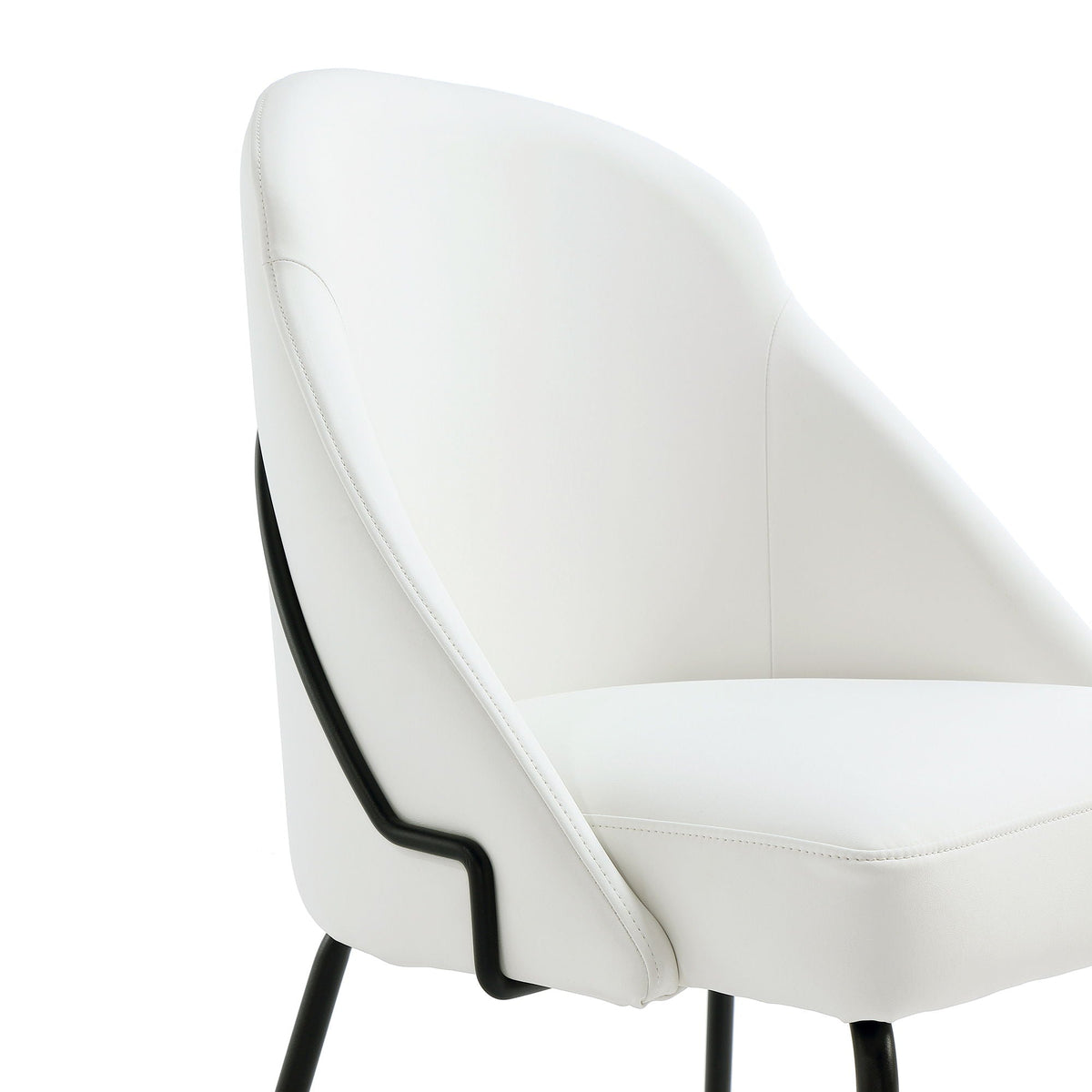 Modern Vegan Upholstered Dining Chair with High-Density Foam - Beige, Gray, or White