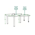 360 Degree Rotatable Coffee Table with Solid Wood Legs - Available in Multiple Colors
