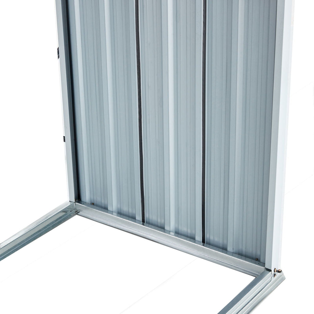 Galvanized Steel Firewood Rack with Roof - Gray