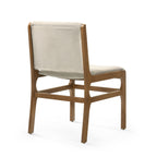 Contemporary Dining Chair Set with Upholstered Fabric Seats - Light Brown