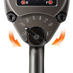 1 Inch Air Impact Wrench with Ergonomic Dual Handles - Black+Orange