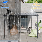 10' x 10' Outdoor Hardtop Pergola Gazebo with Galvanized Steel - Gray