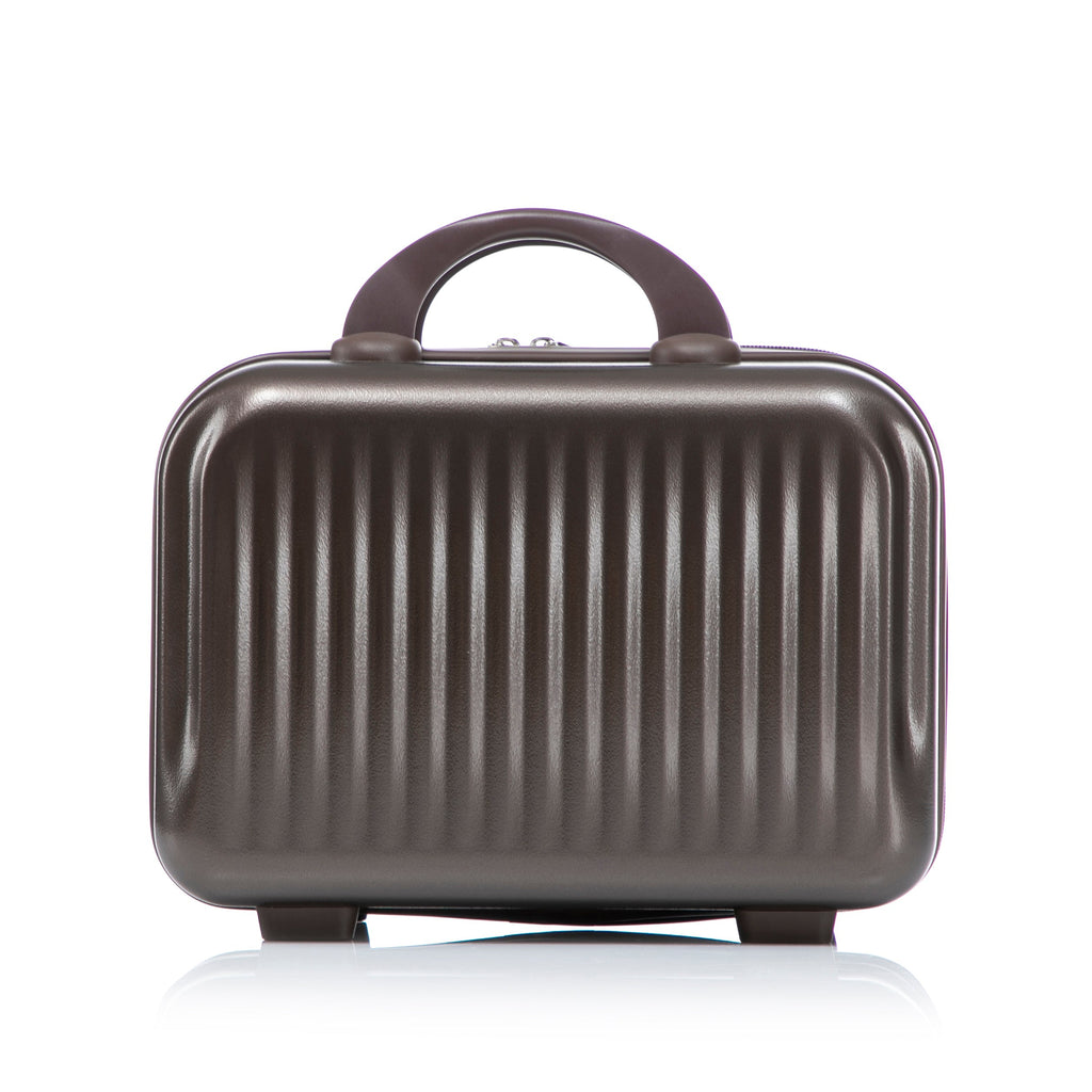 ABS Spinner Wheel Luggage Set with Cosmetic Case - Brown