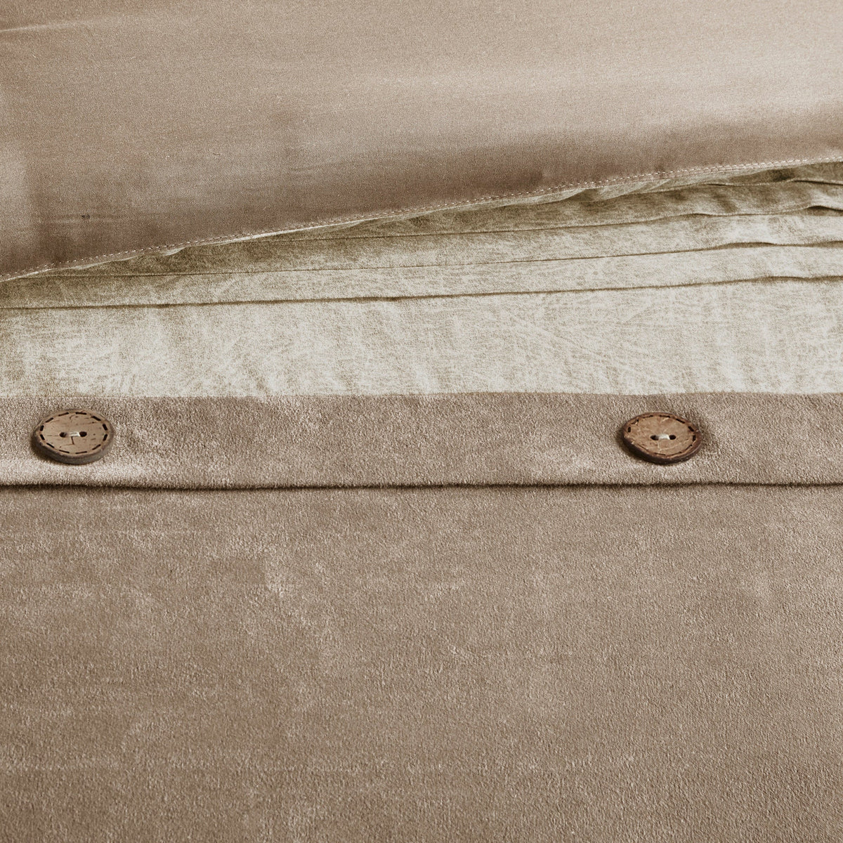 Tan Faux Suede Comforter Set with Lodge Style - California King