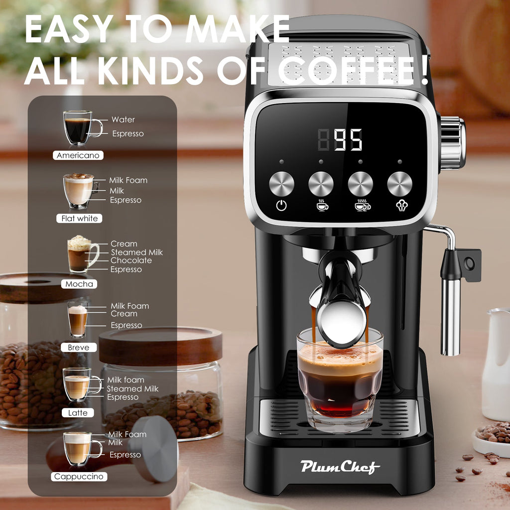 20BAR Slim Vertical Espresso Machine with Professional Pump - Stainless Steel