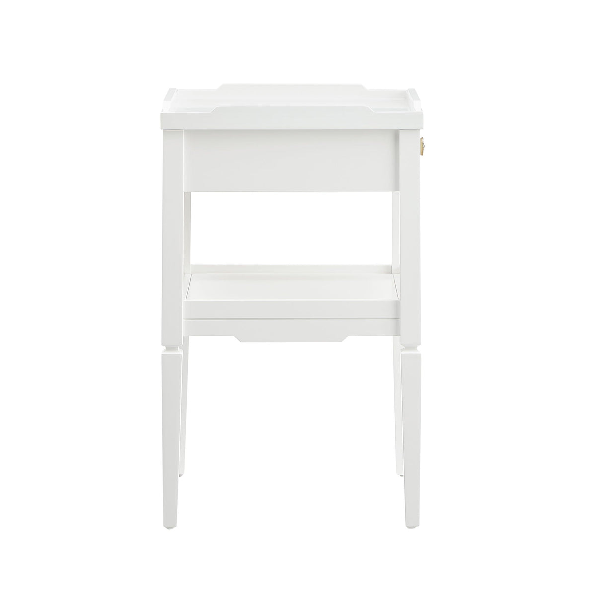 1 Drawer Nightstand with Solid Wood Frame - Blue, Dark Green, or White
