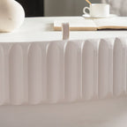 Fluted Storage Table with Lift-Off Lid - Cream White