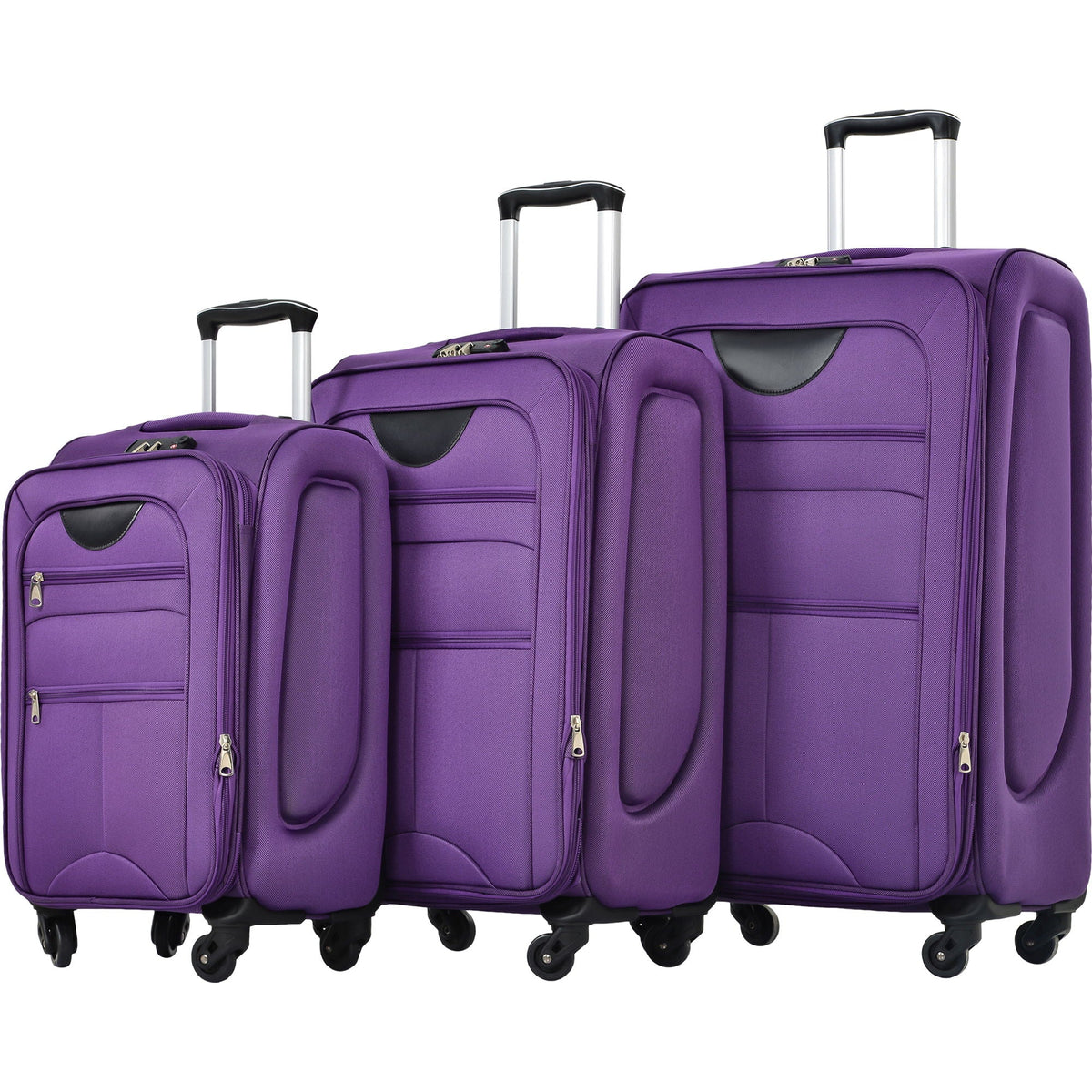 Expandable Softside Luggage 3 Piece Set with Spinner Wheels - Multiple Colors