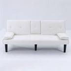 Foldable Sofa Bed with Cup Holder and Solid Wood Frame - Multiple Colors