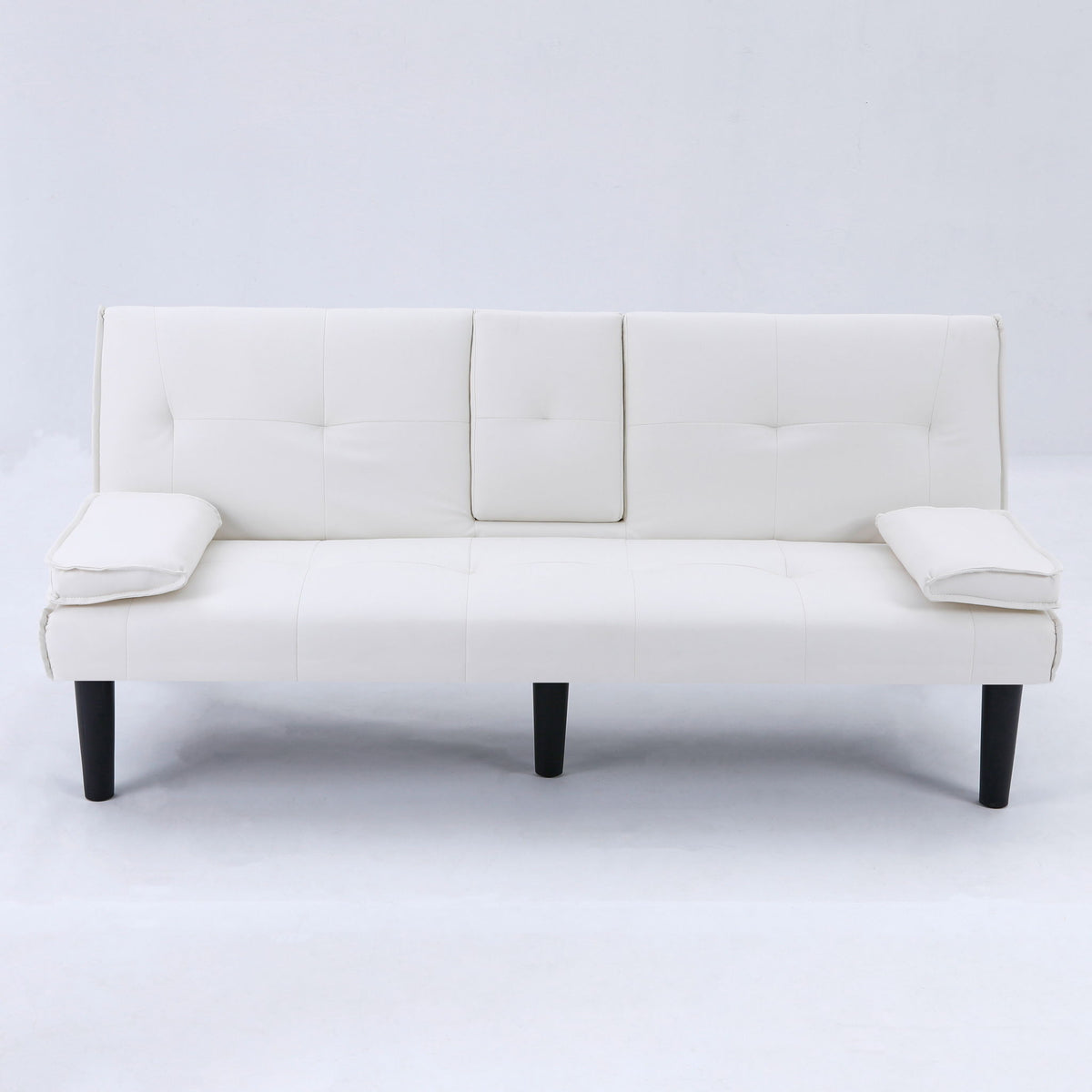 Foldable Sofa Bed with Cup Holder and Solid Wood Frame - Multiple Colors
