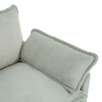 Modern Loveseat Sofa with Side Storage Pockets - Green, Beige, or Dark Gray