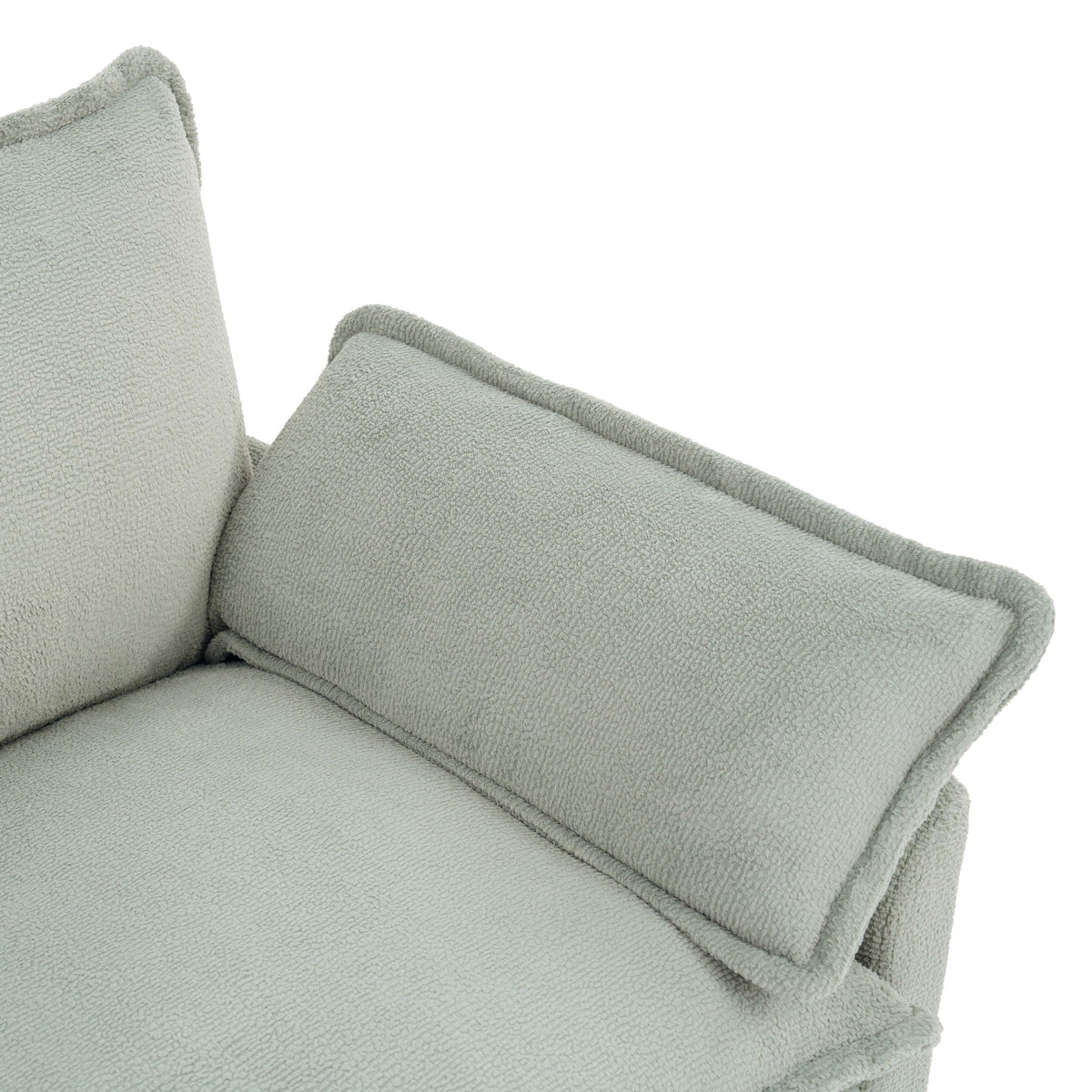 Modern Loveseat Sofa with Side Storage Pockets - Green, Beige, or Dark Gray