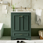 Modern Bathroom Vanity with Ceramic Sink Combo and Storage Cabinet - Multiple Colors