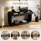 Classic-Style Console Table with Storage and Display Shelf - Black