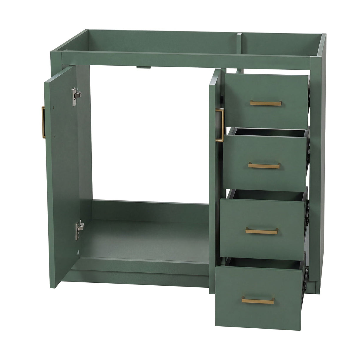 Retro Style Bathroom Vanity with Soft Closing Doors - Multiple Colors