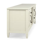 Wide Solid Wood TV Stand with Ample Storage - Dark Brown, White, Gray