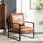 Classic Mid Century Modern Accent Chair with Square Metal Frame - Multiple Colors