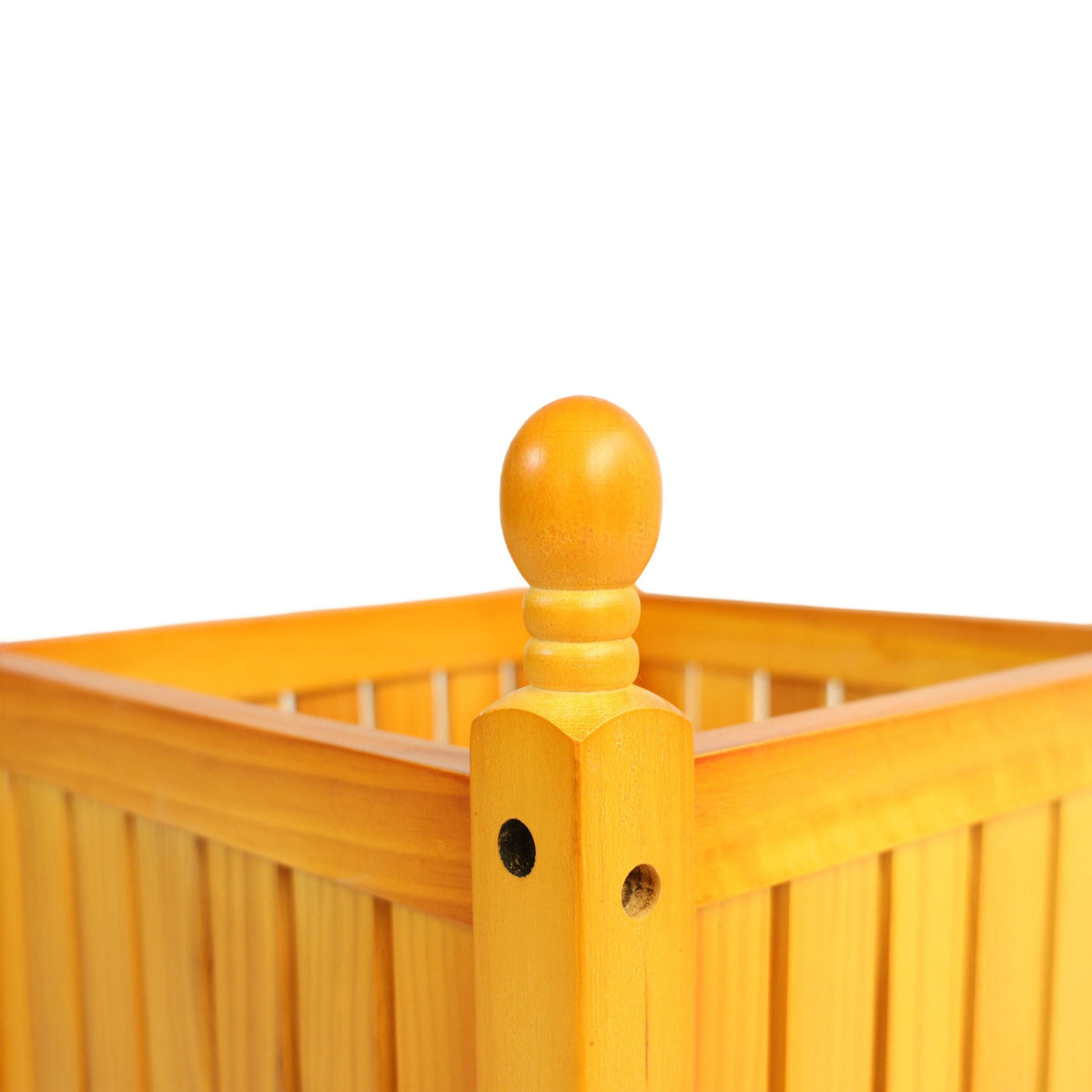 Teak Square Outdoor Flower and Herb Pot with Durable Wood Construction