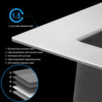 Modern Undermount Stainless Steel Kitchen Sink 16 Gauge, Deep Single Bowl - Gray