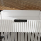 Corner Dog Crate with Fluted Drawer - White or Dark Brown