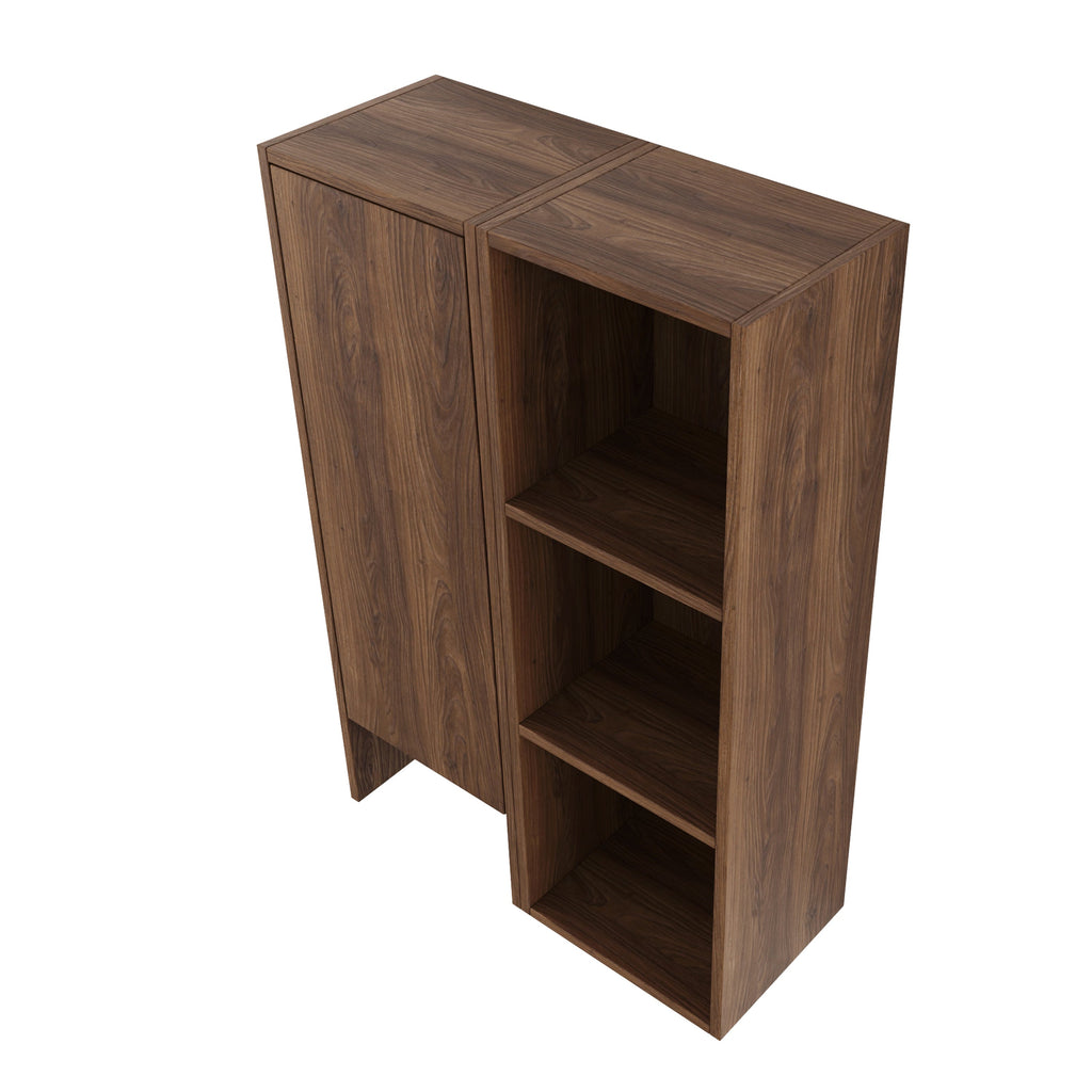 24 Inch Wall-Mounted Side Cabinet with Soft Closing Door - Brown Ebony