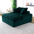 Green Comfort Bearing Stationary Sofa with 2 Pillows and 1 Backrest