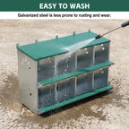 8 Compartment Chicken Nesting Boxes with Wall Mount - Green