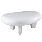 High Gloss End Table with Durable Synthetic Wood - White