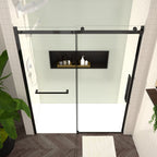 Frameless Sliding Shower Door with 8mm Tempered Glass - Matte