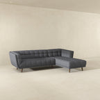 L Shape Sectional Sofa Tufted with Mid-Century Modern Design - Dark Gray or Beige