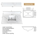 37-Inch Quartz Bathroom Vanity Top with Undermount Single Bowl - White