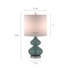 Ellipse Curved Glass Table Lamp Set of 2 with Curved Blue Glass Base - Blue