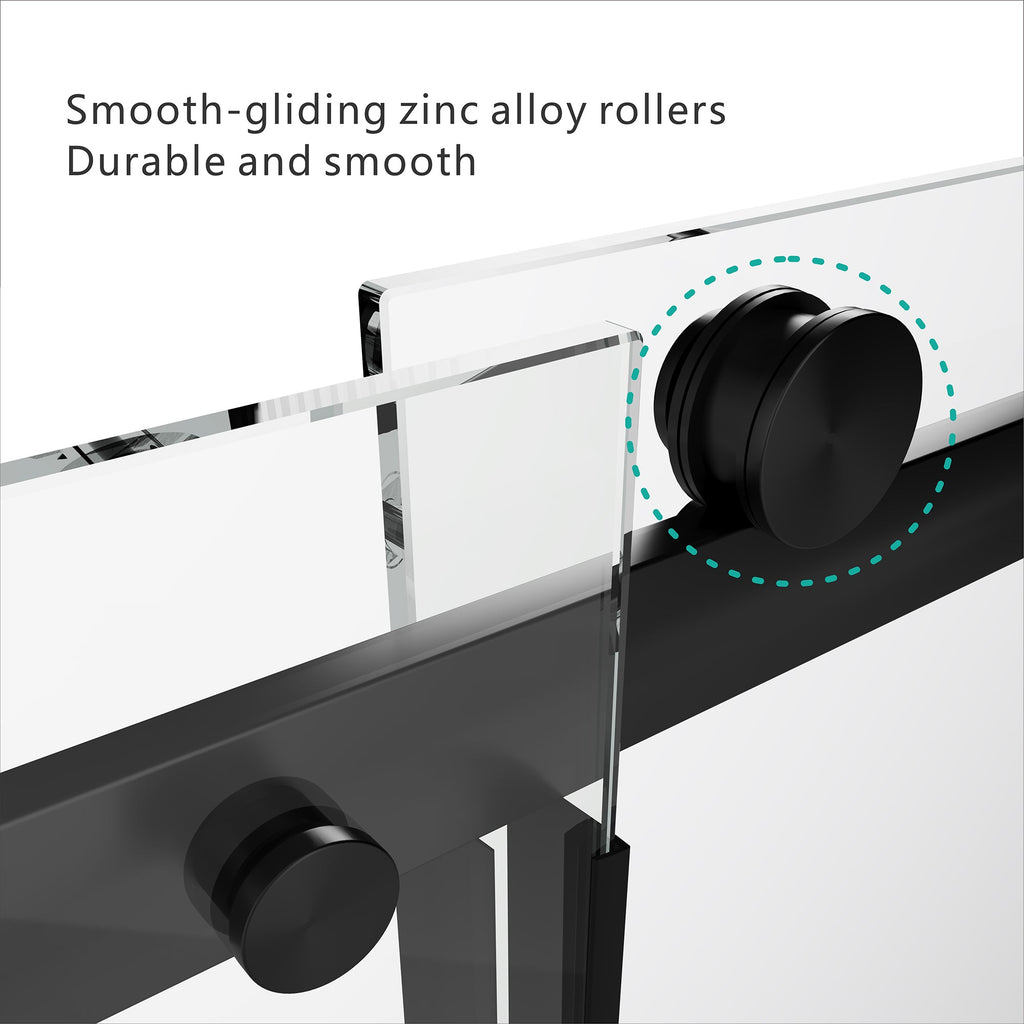 Frameless Sliding Shower Door with 8mm Tempered Glass - Matte