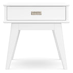 Handcrafted Mid Century End Table with Drawer – White, Dark Brown, or Light Brown