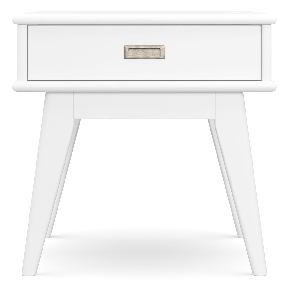 Handcrafted Mid Century End Table with Drawer – White, Dark Brown, or Light Brown