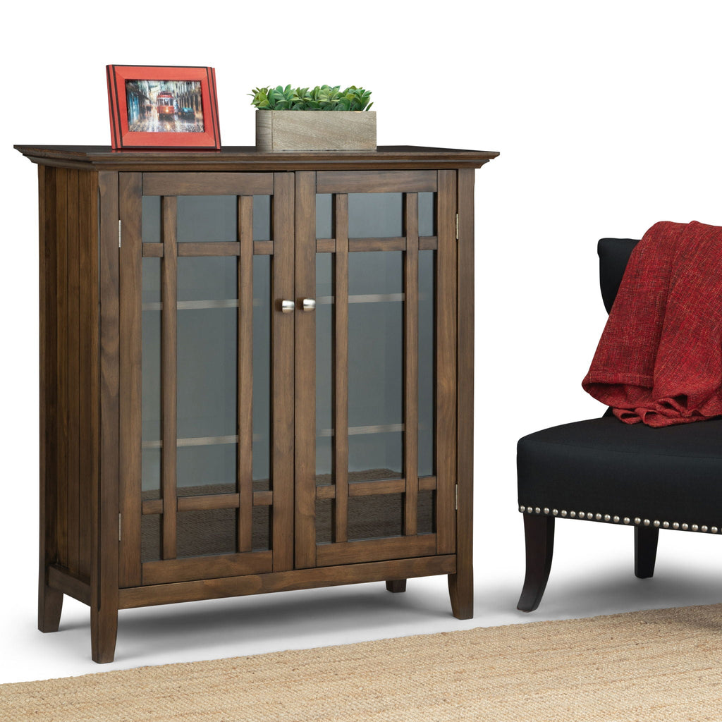Storage Media Cabinet with Adjustable Shelves - Dark Brown, Light Brown, Dark Gray