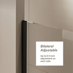 Glass Shower Door with Stainless Steel Handle - Black