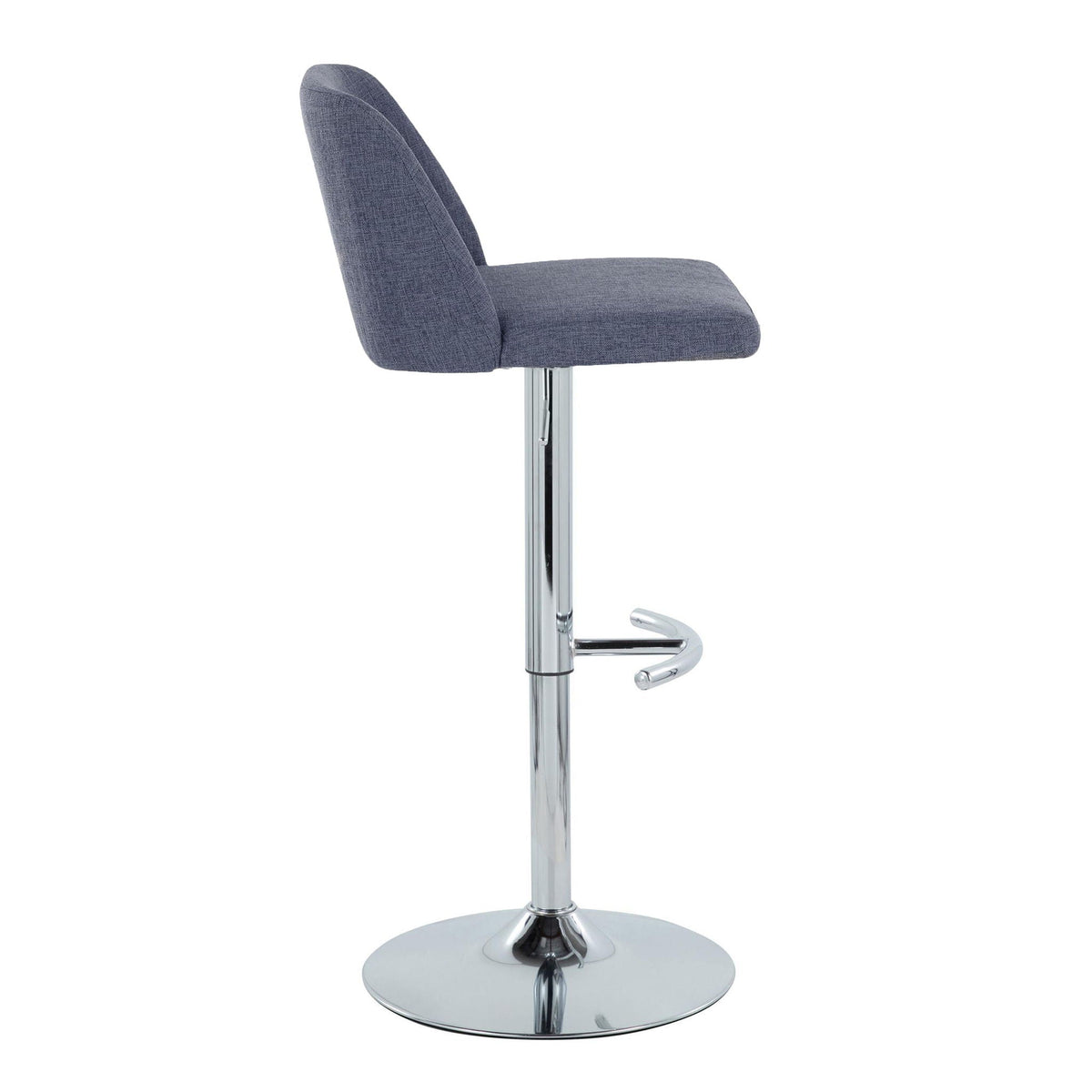 Contemporary Adjustable Barstool Set with Swivel & Rounded T Footrest - Multiple Colors