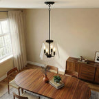 Soiree 4 Candle Lights Pendant with Metal Frame - Gold or Black