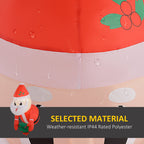 Christmas Inflatable Hanging Santa Claus with Wreath - Red & White