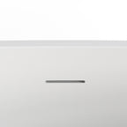 Matte White Freestanding Soaking Bathtub with Ergonomic Design - Solid Surface