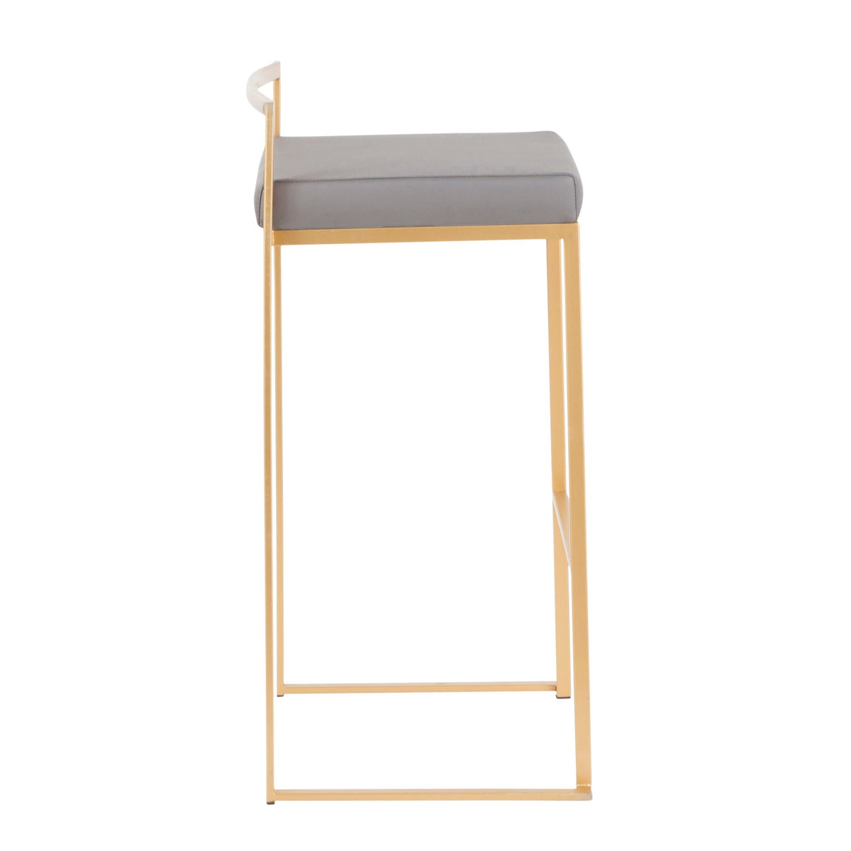 Contemporary Stackable Barstool Set with Upholstered Seat - Multiple Colors