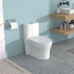 Dual Flush 1-Piece Toilet with Soft-Closing Seat - White