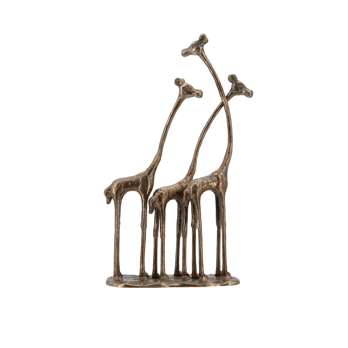 Giraffe Sculpture Animal Statue Decor with Antique Bronze Finish