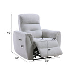 Gray Power Motion Recliner with USB Port - Adjustable Comfort